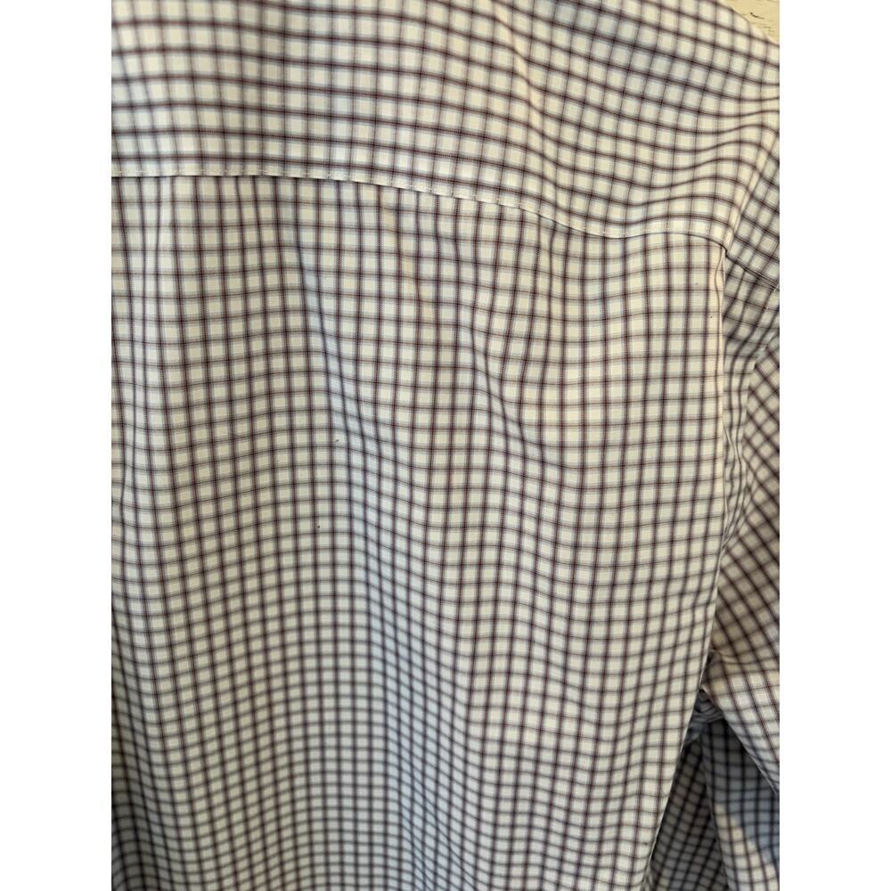 Egara Preppy Non-Iron Slim Fit Blue Plaid Button Down 100% Cotton Men's XL - Picture 5 of 8